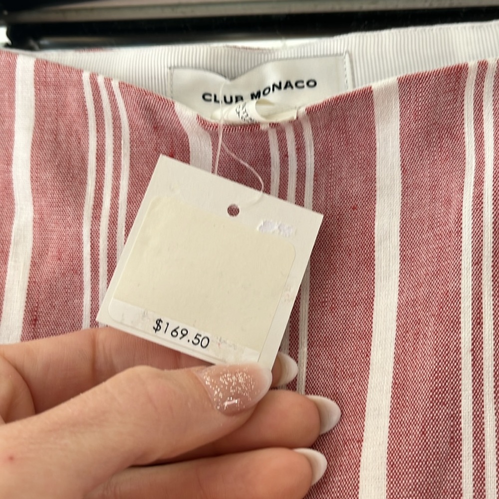 Club‎ Monaco Striped Faux Wrap Skirt NWT Size 00 - Picture 9 of 9